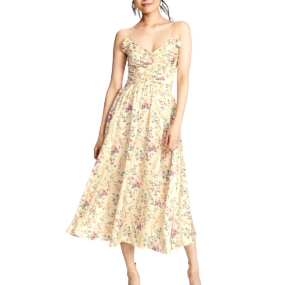 NWOT Jill Jill Stewart Yellow Floral Print Maxi Dress 2